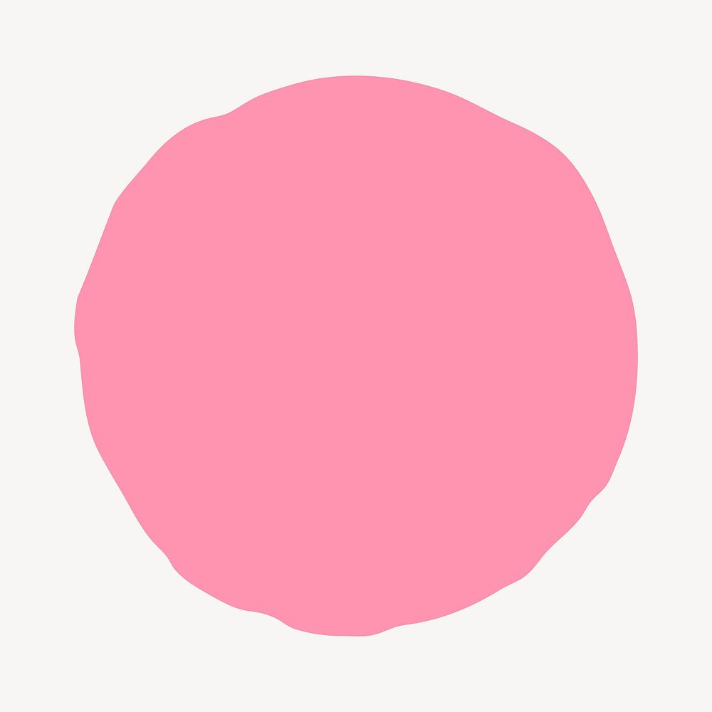 Pink circle shape collage element vector