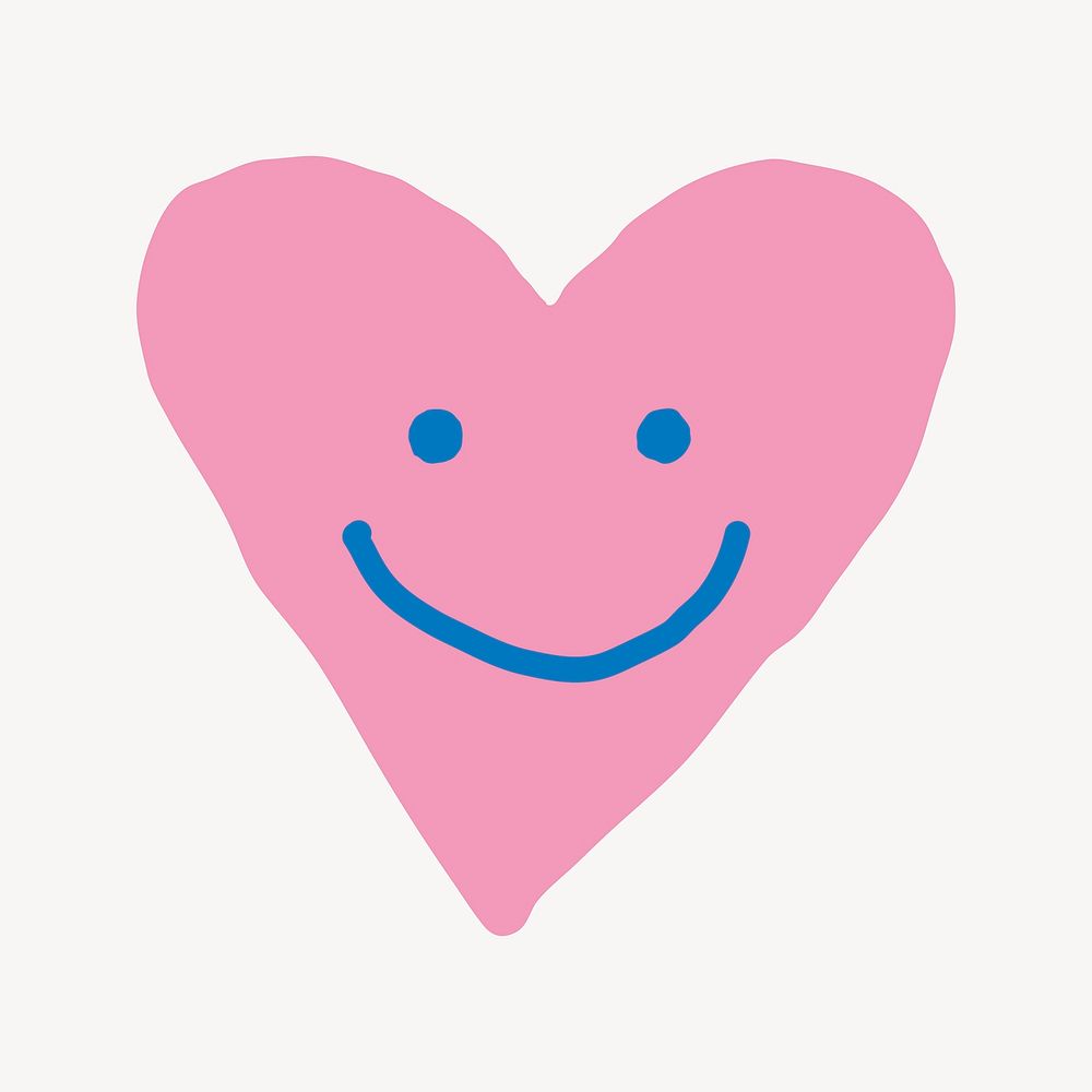 Smiling heart collage element vector