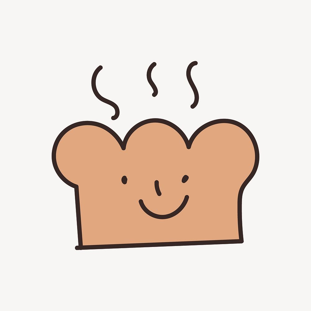 Baked bread collage element vector