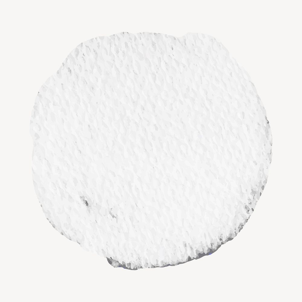 Minimal round badge, off white watercolor texture vector