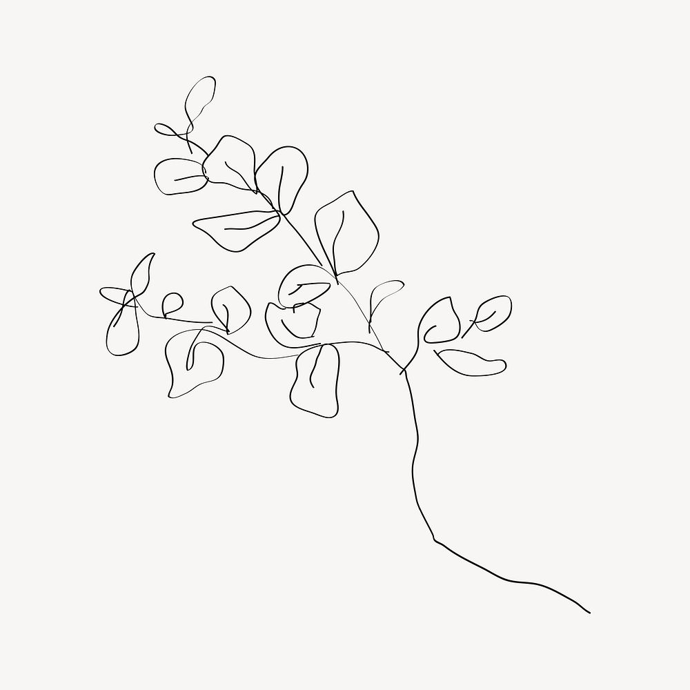 Minimal line art flower vector