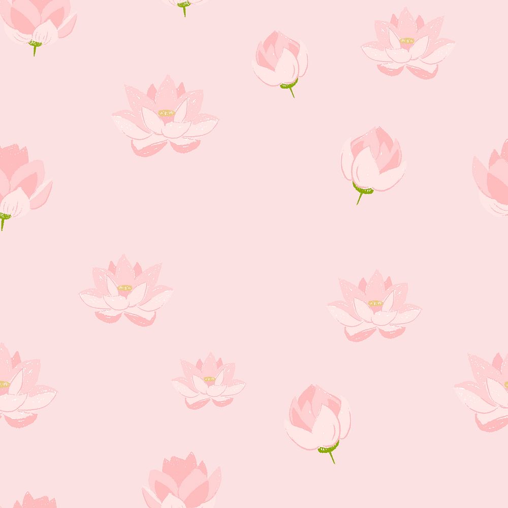 Pink lotus background, flower pattern illustration