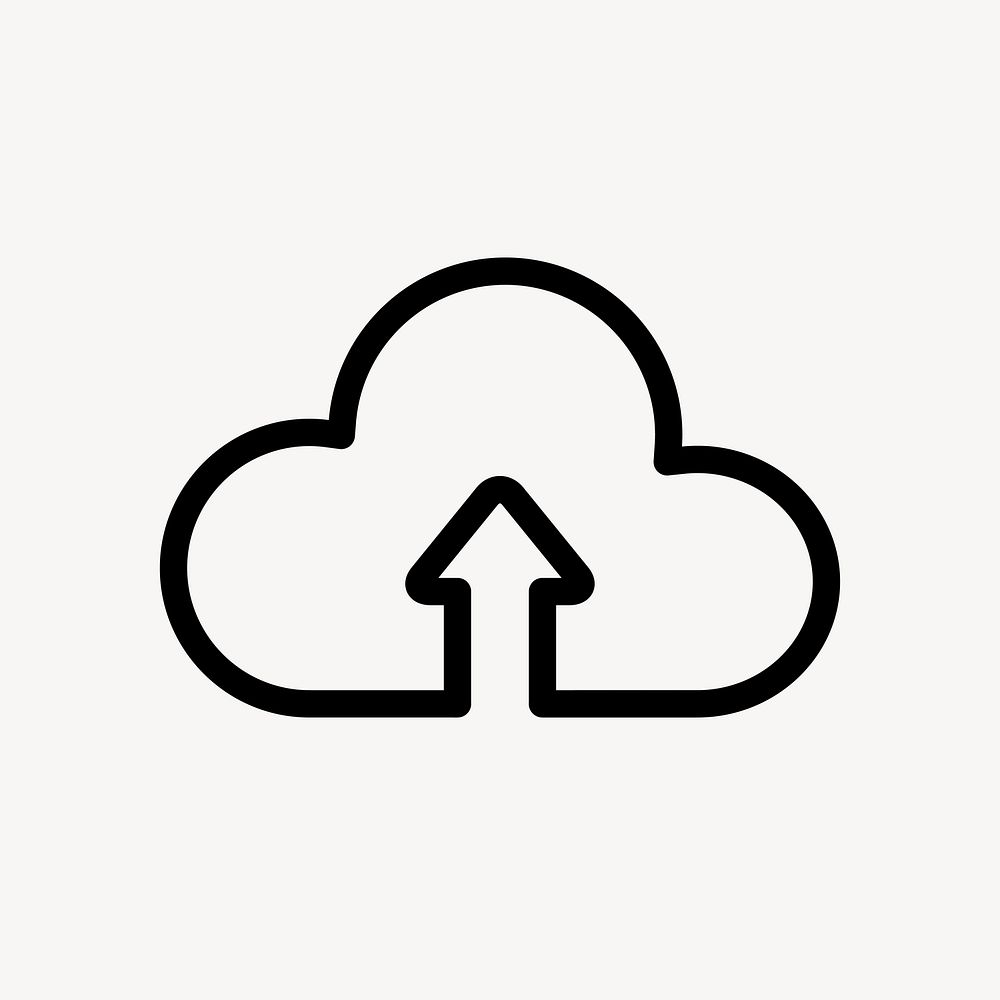 Cloud upload icon collage element vector