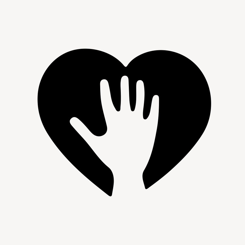 Hand on heart icon vector