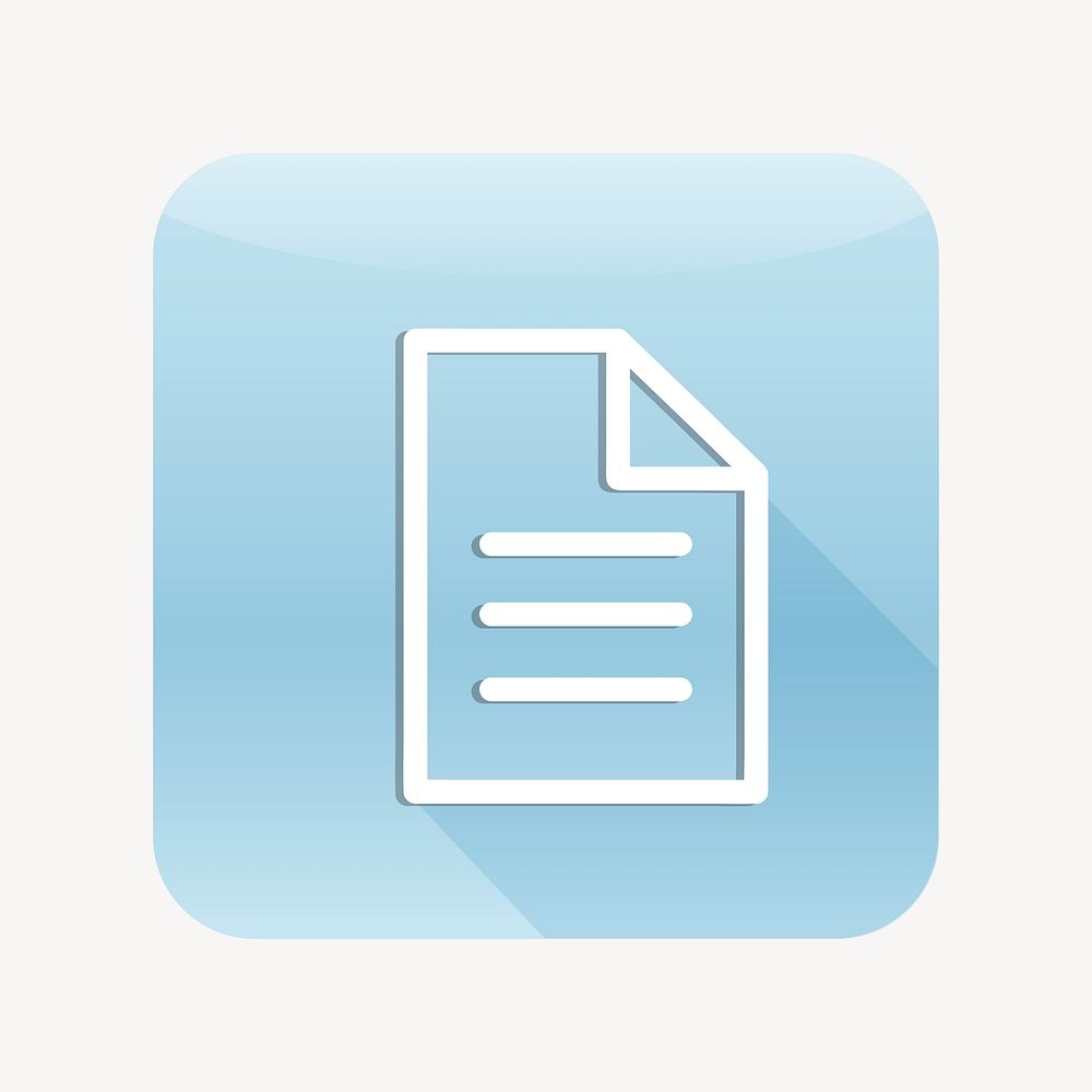 Business document icon, blue graphic vector