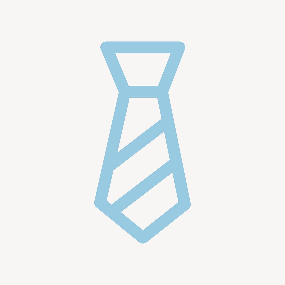Neck tie business icon, blue outlined graphic vector