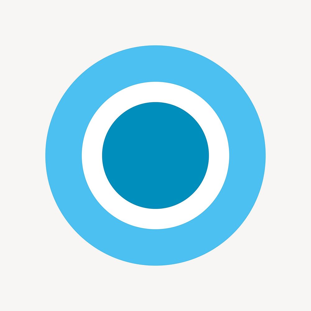 Blue target, circle shape vector