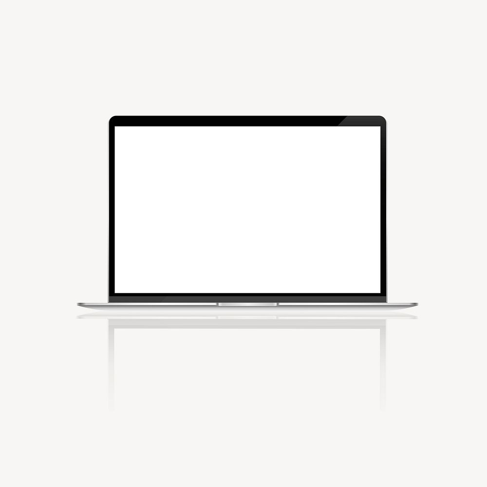 Blank laptop screen, digital device vector