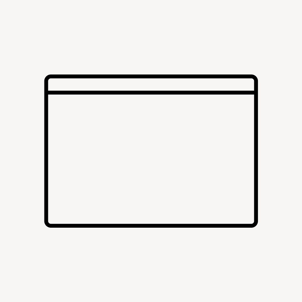 Popup window icon, outlined graphic vector