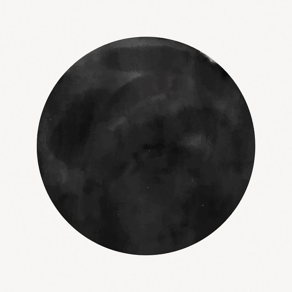 Black dot vector, watercolor design element