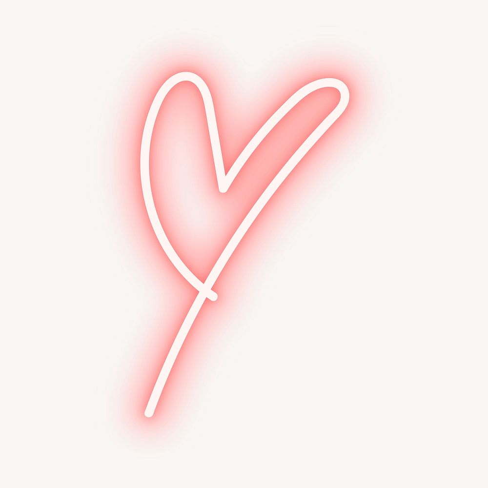 Neon heart doodle vector