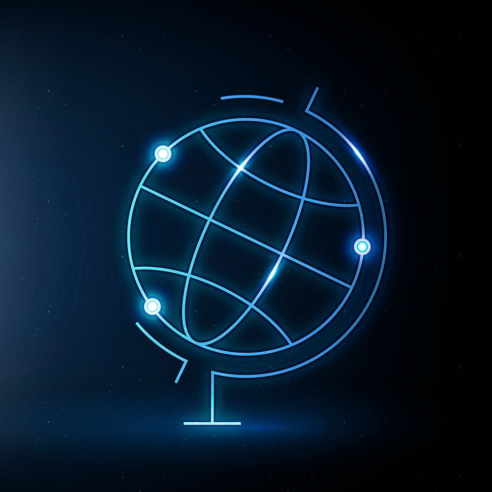 Gradient blue grid globe clipart vector