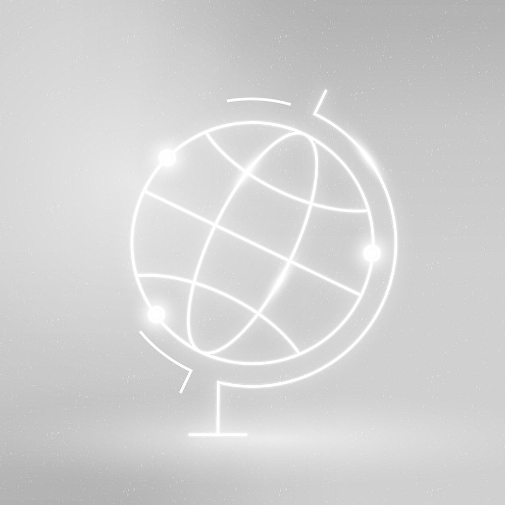 White grid globe clipart vector
