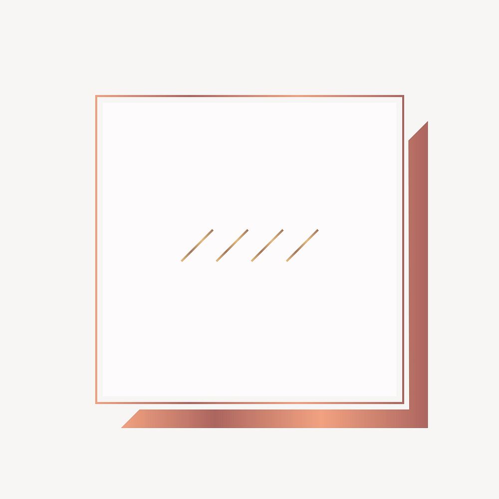 Minimal badge collage element, rose gold design vector