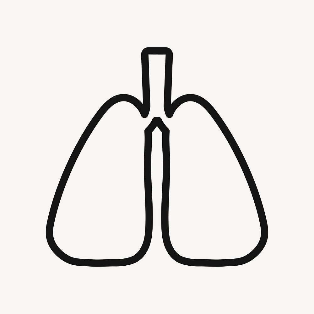Human lungs  icon, medical graphic vector