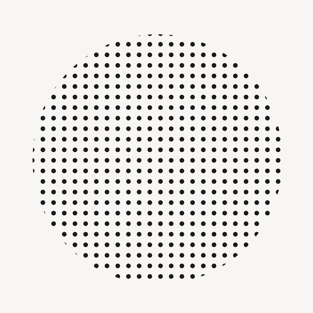 Monochrome circle, black shape vector
