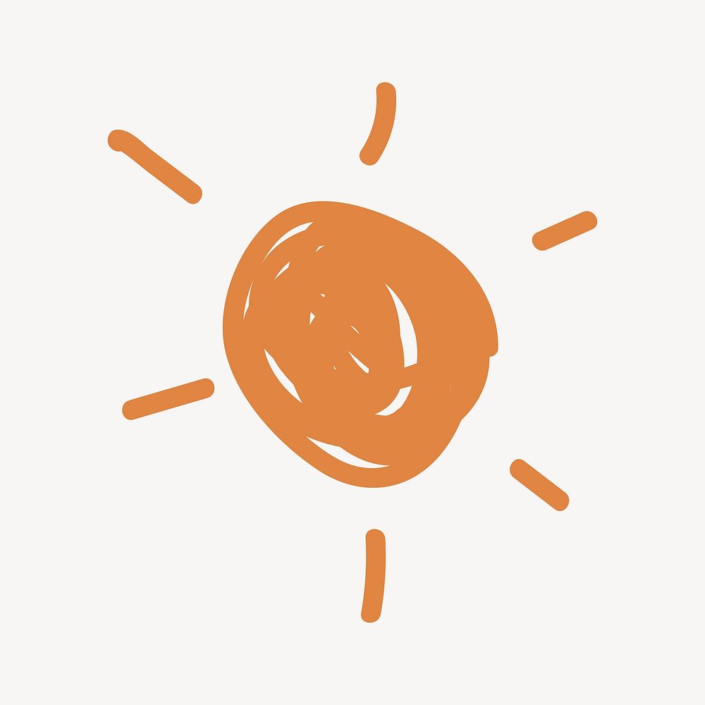 Brown doodle sun clipart vector