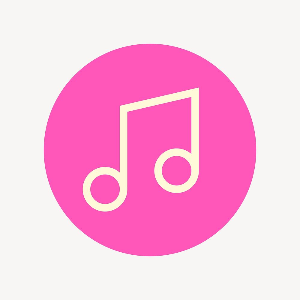 Pink music icon collage element vector