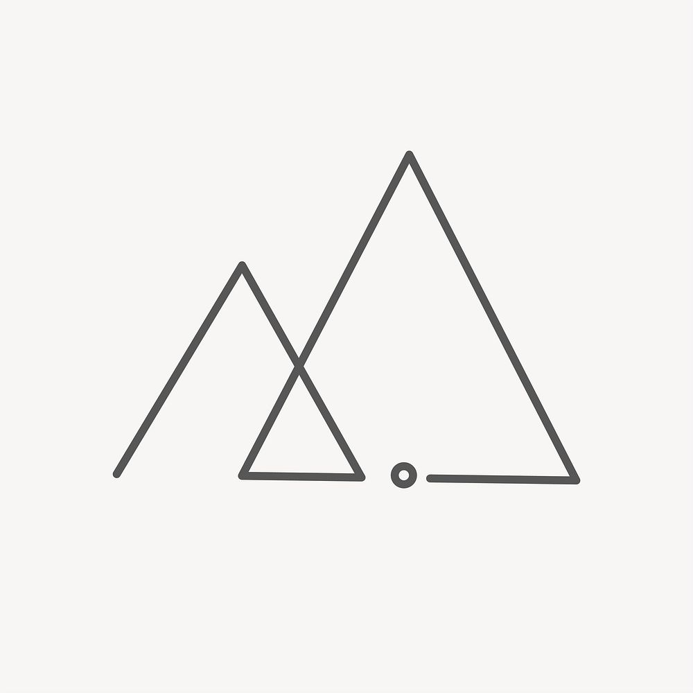 Connected triangle element, grey logo element design vector