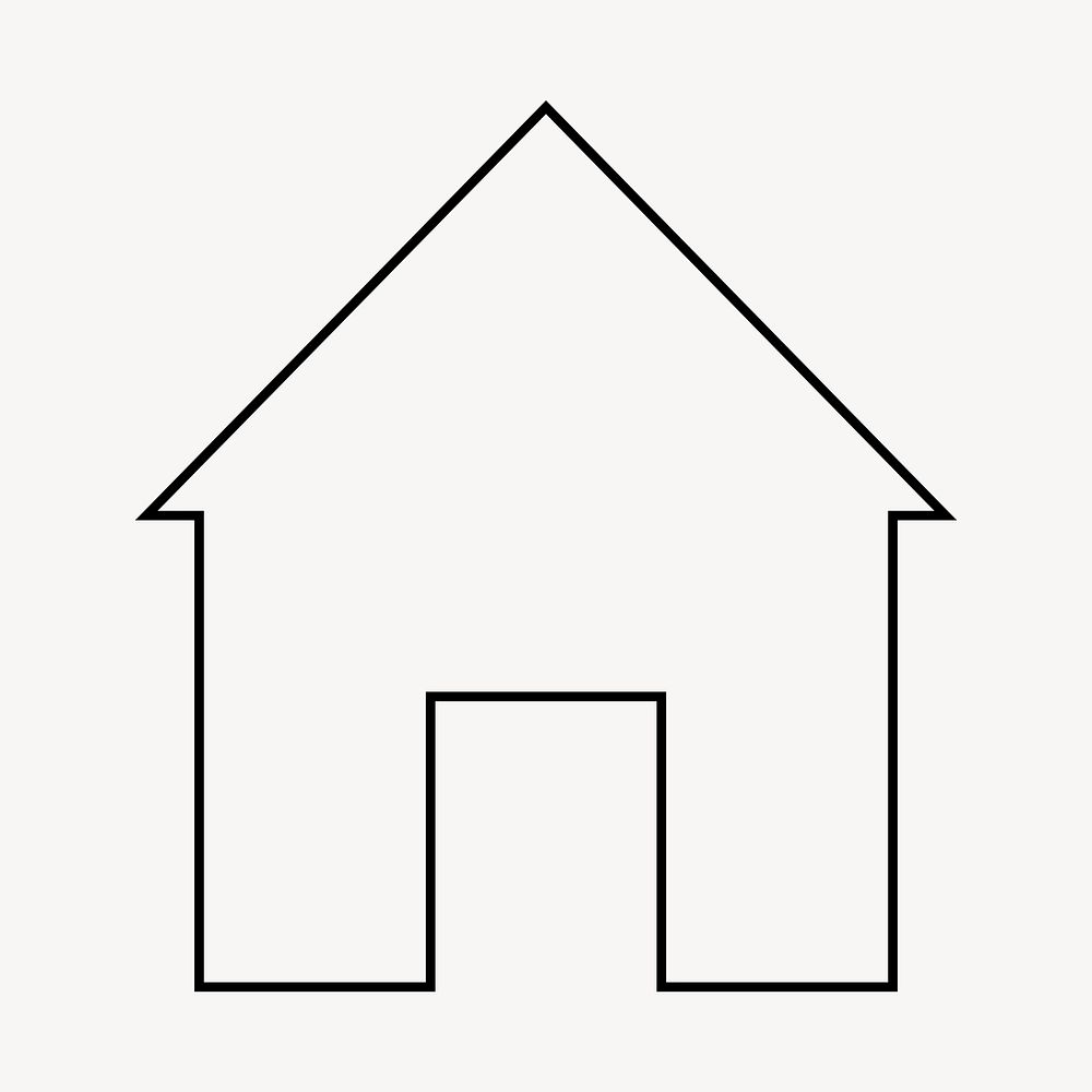 House icon, line art, graphic vector