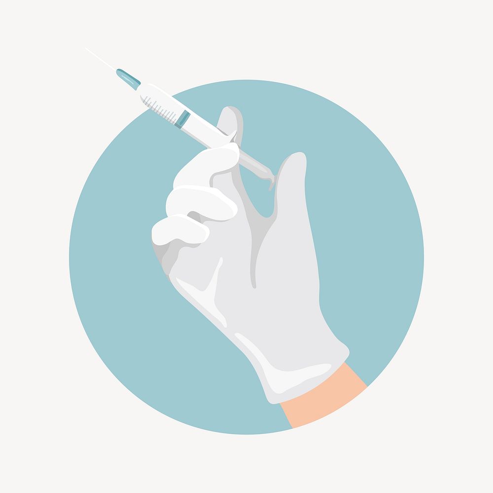 Medical syringe, healthcare illustration collage element  vector