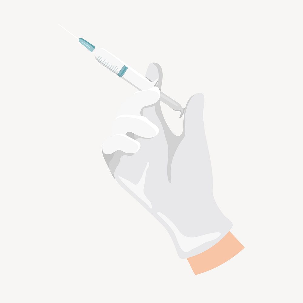 Medical syringe, healthcare illustration collage element  vector