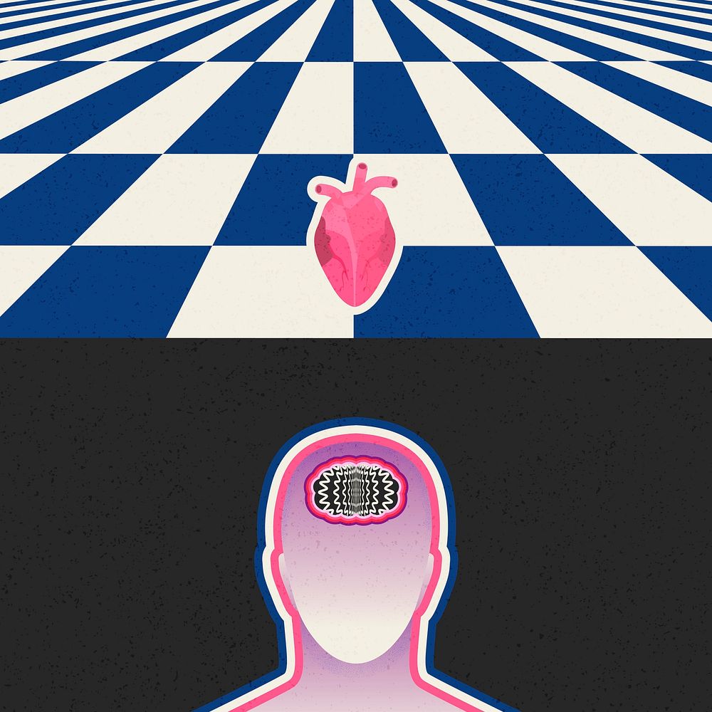 Soul & spirit checkered abstract illustration