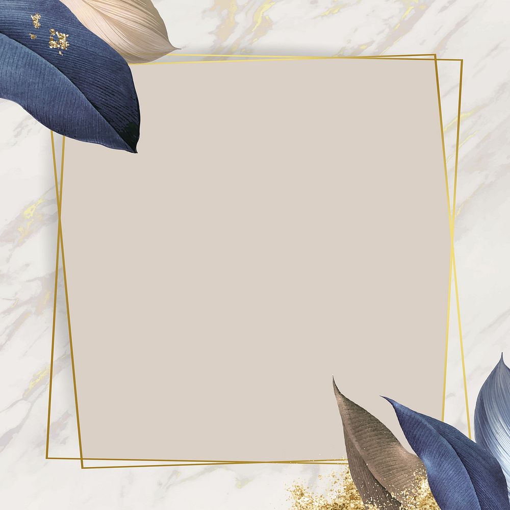 Beige leafy frame background, glitter design