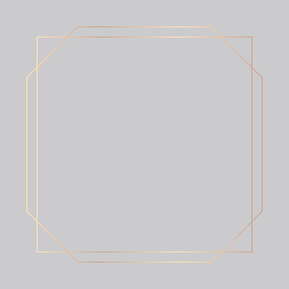 Gold square frame element, wedding design vector