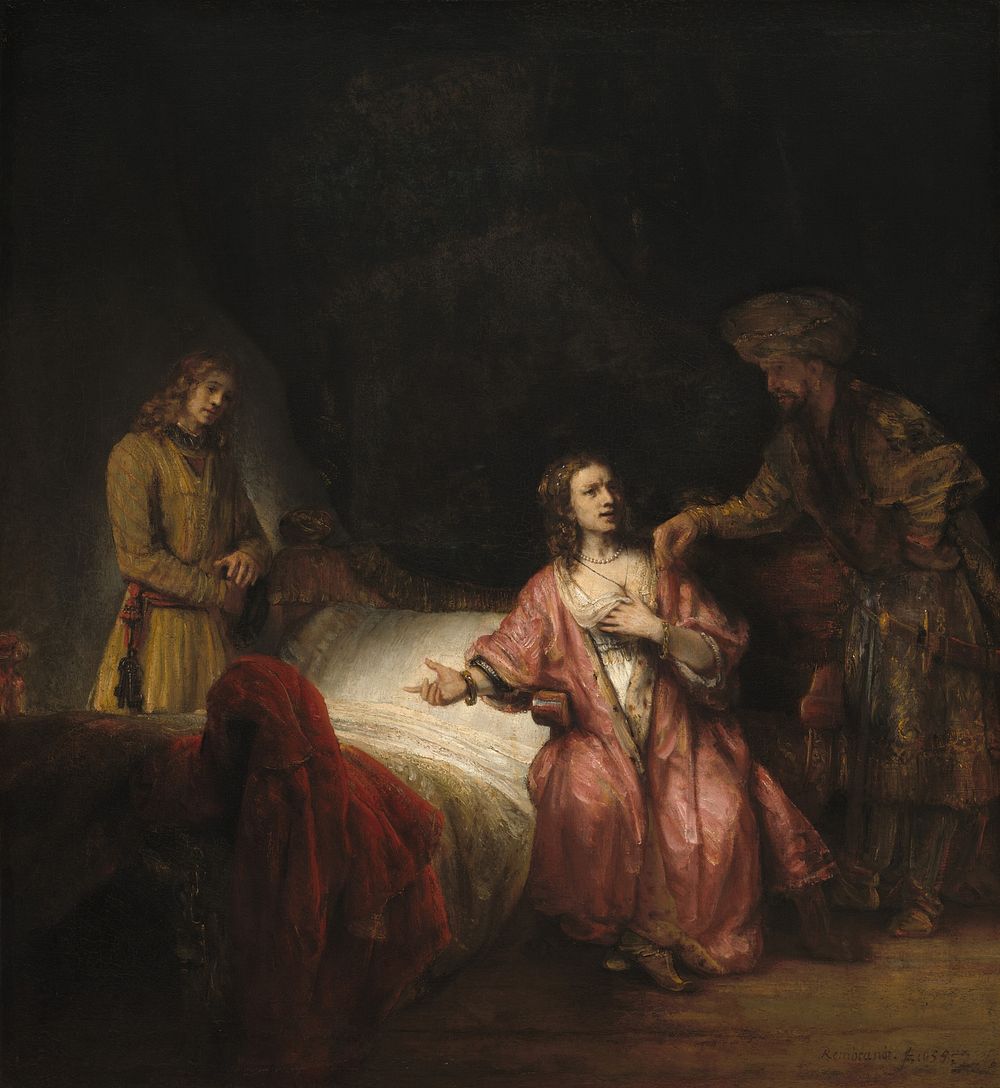 Joseph Accused by Potiphar's Wife (1655) by Dutch 17th Century & Rembrandt van Rijn.  