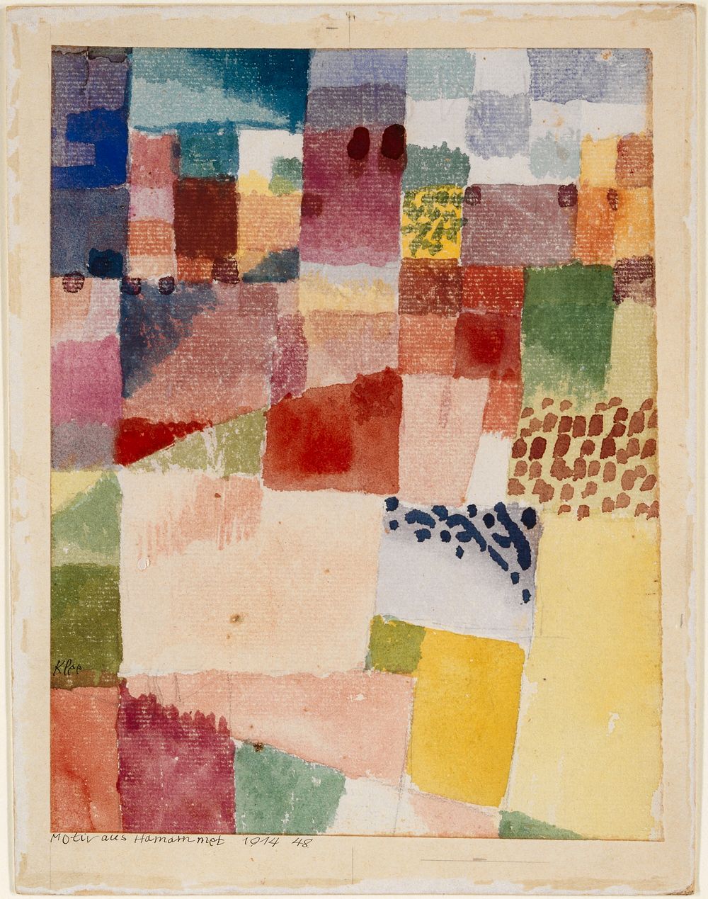 Motif from Hammamet (1914) painting in high resolution by Paul Klee. 