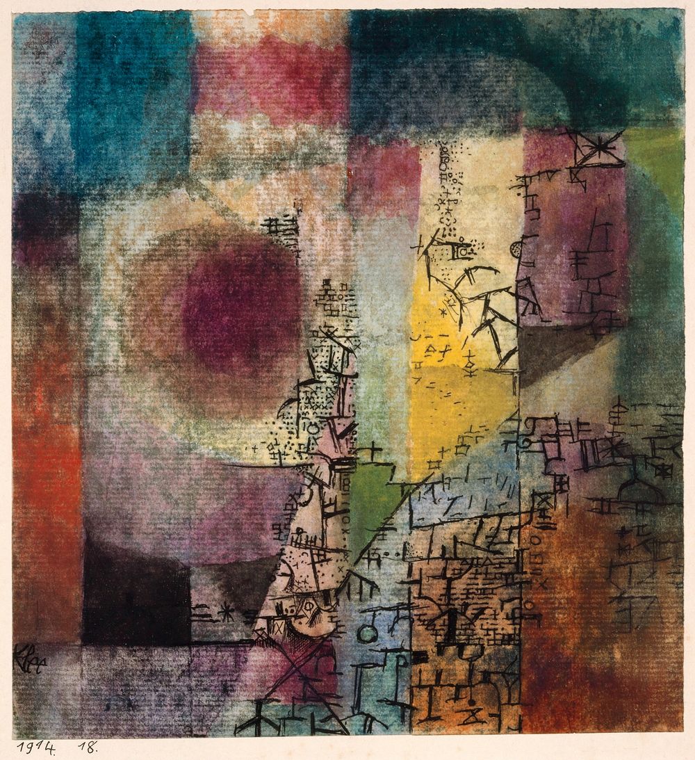 Untitled (1914) painting in high resolution by Paul Klee. 