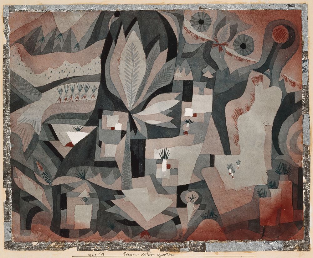 Dry cooler garden (1921) painting in high resolution by Paul Klee. 