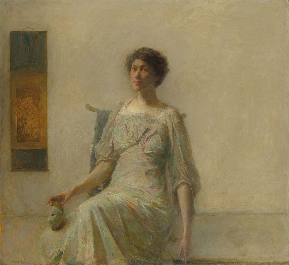 Lady with a Mask (1911) by Thomas Wilmer Dewing.  