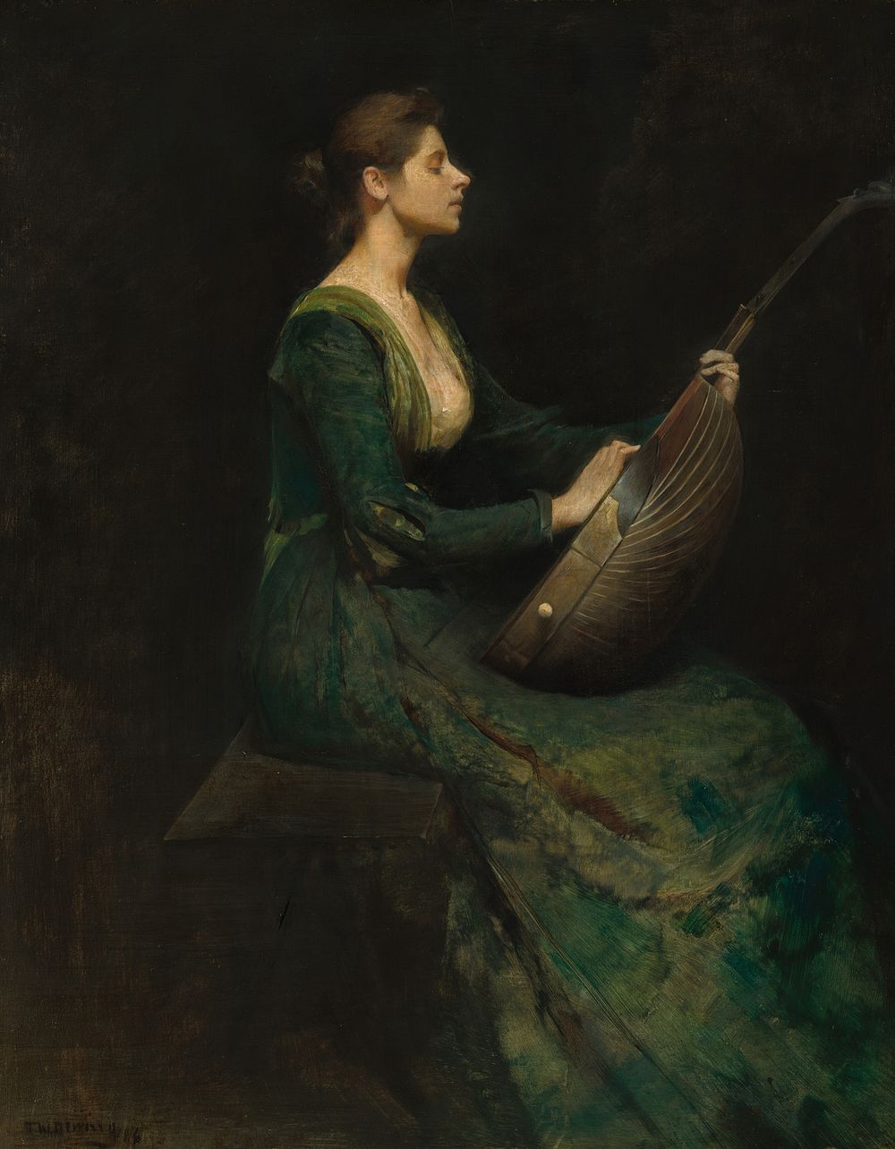Lady with a Lute, (1886) by Thomas Wilmer Dewing.  