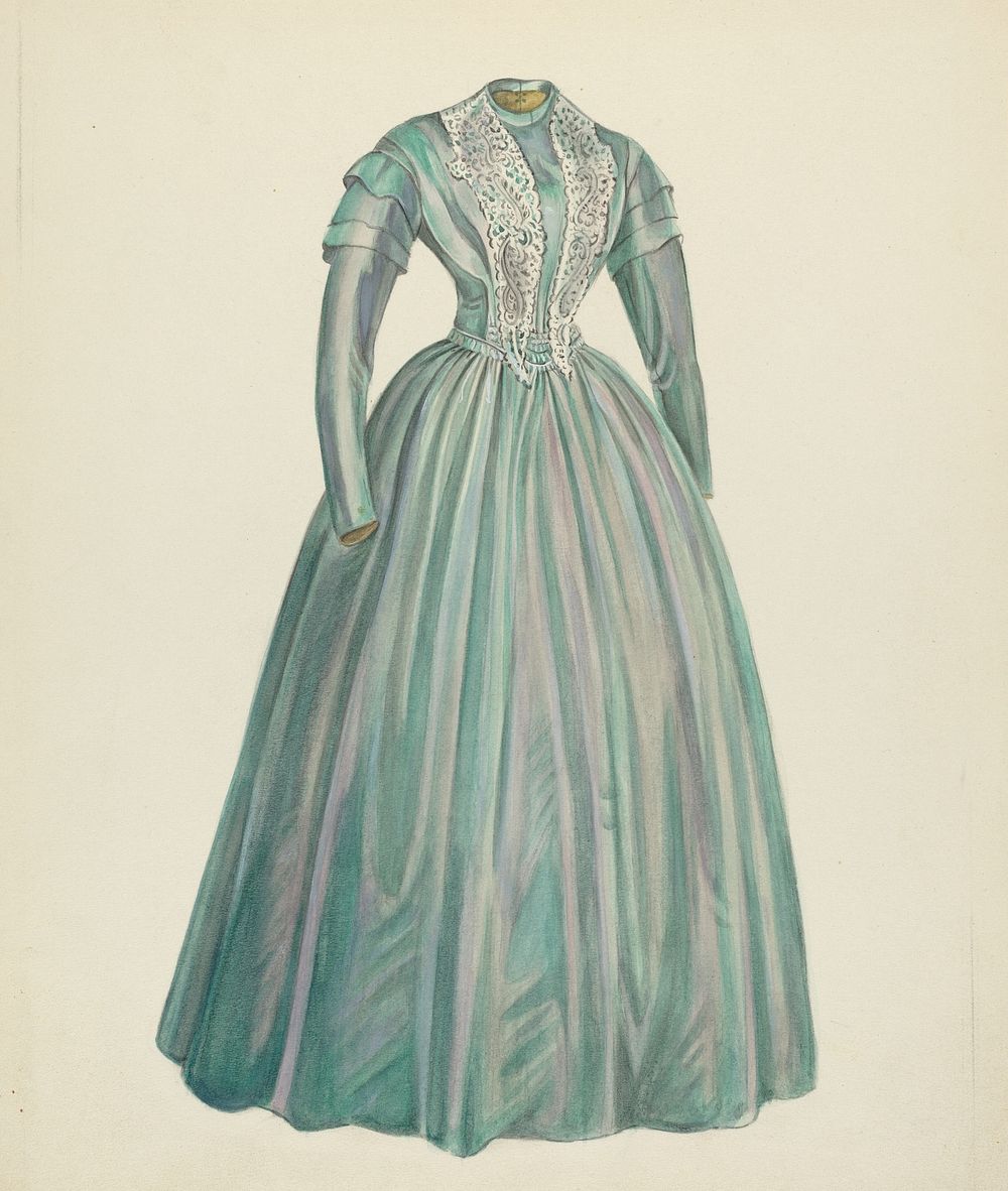 Lavender Taffeta Dress (1935&ndash;1942) by American 20th century.  
