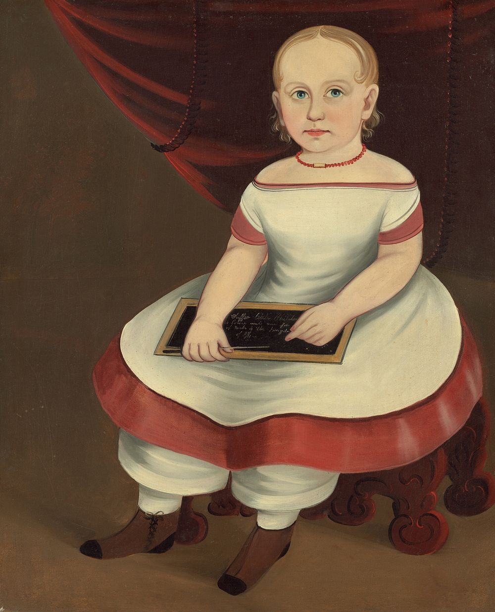 Little Girl with Slate (c. 1845) by Prior-Hamblin School.