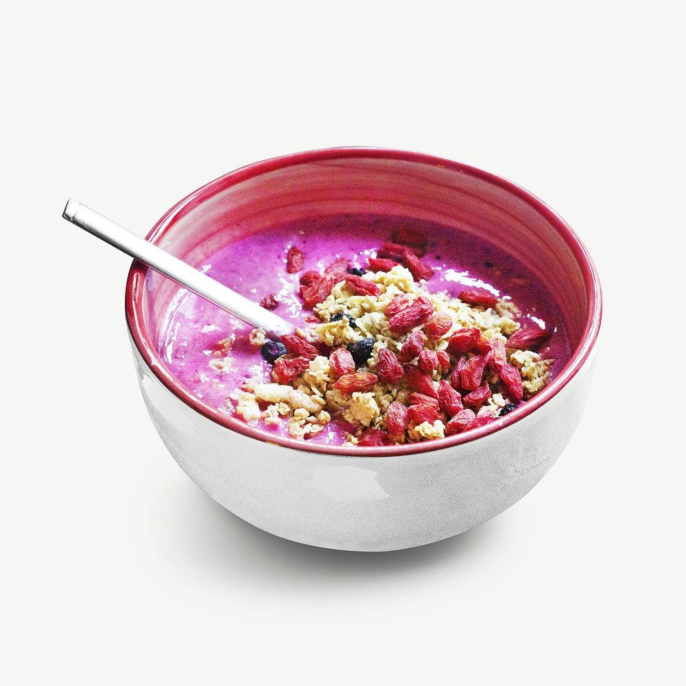 Smoothie bowl collage element, isolated image psd