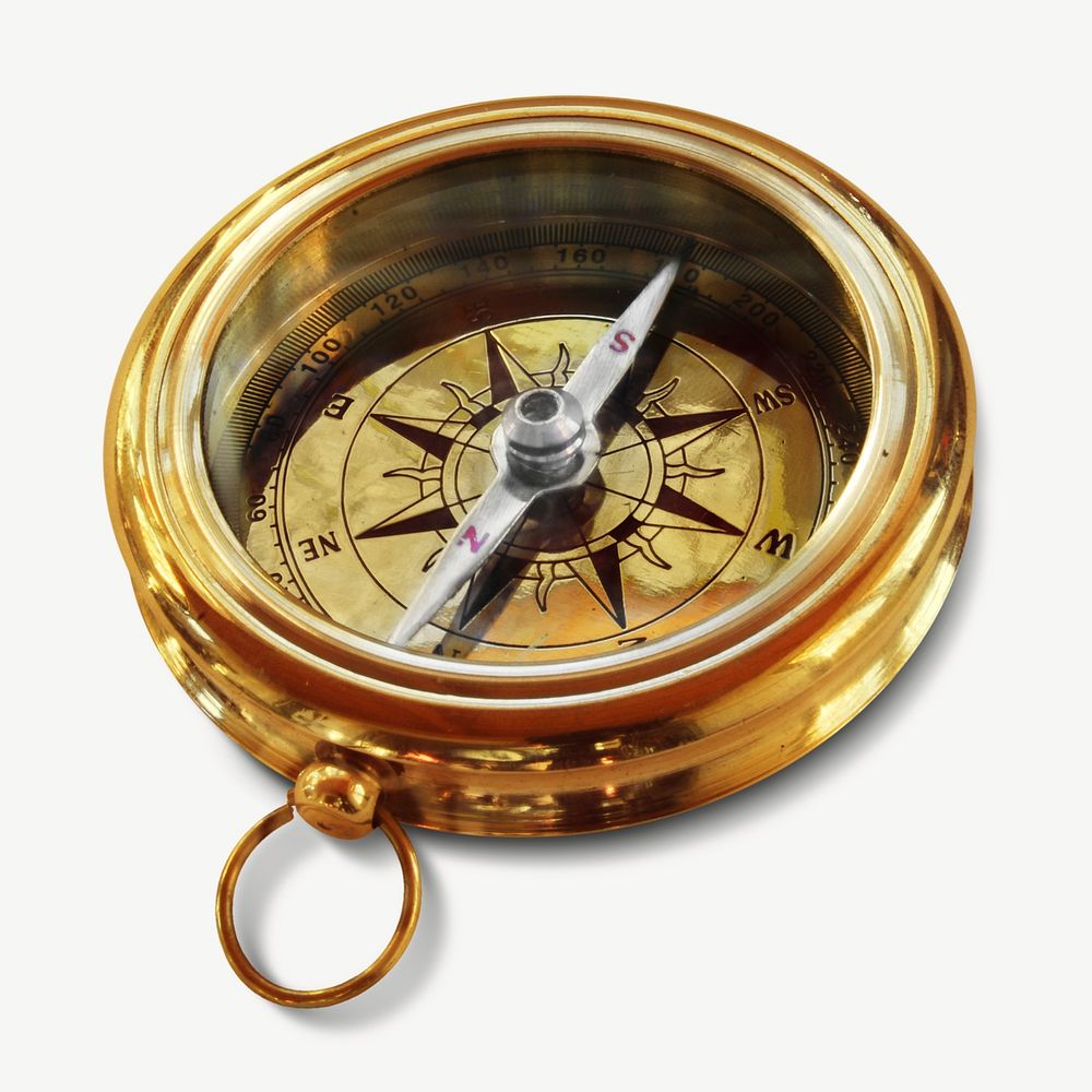 Gold compass collage element | Free PSD - rawpixel