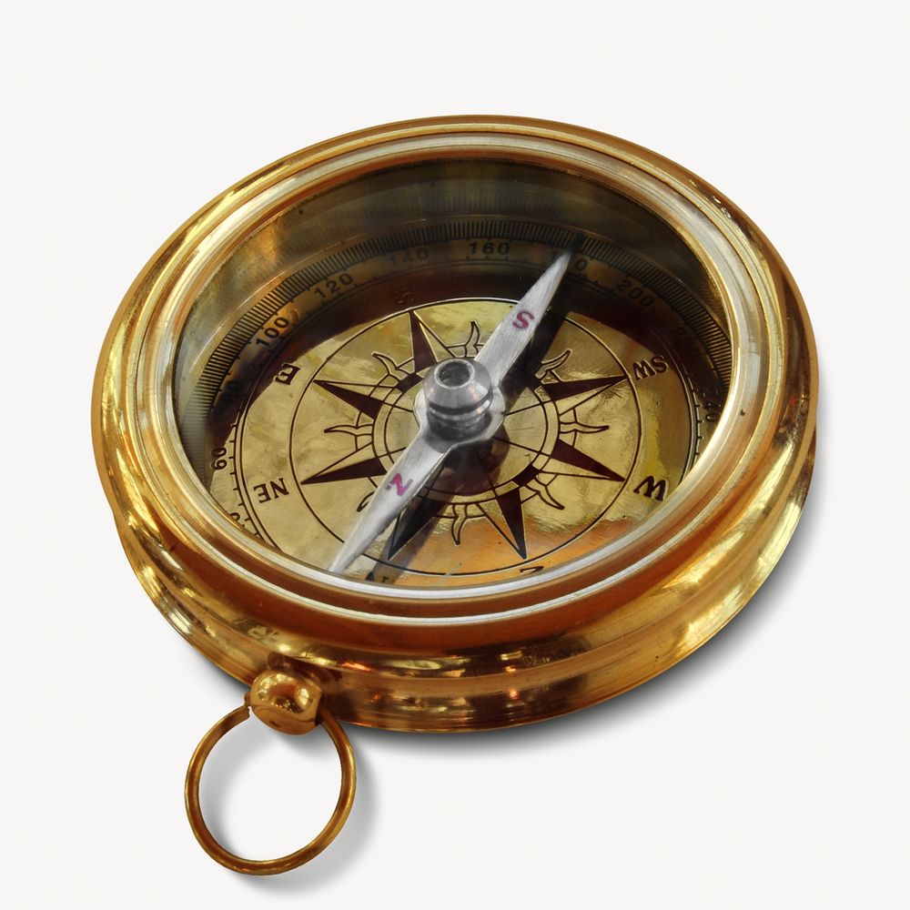 Gold compass  isolated design 
