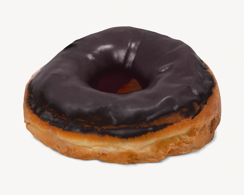 Chocolate donut, dessert isolated image