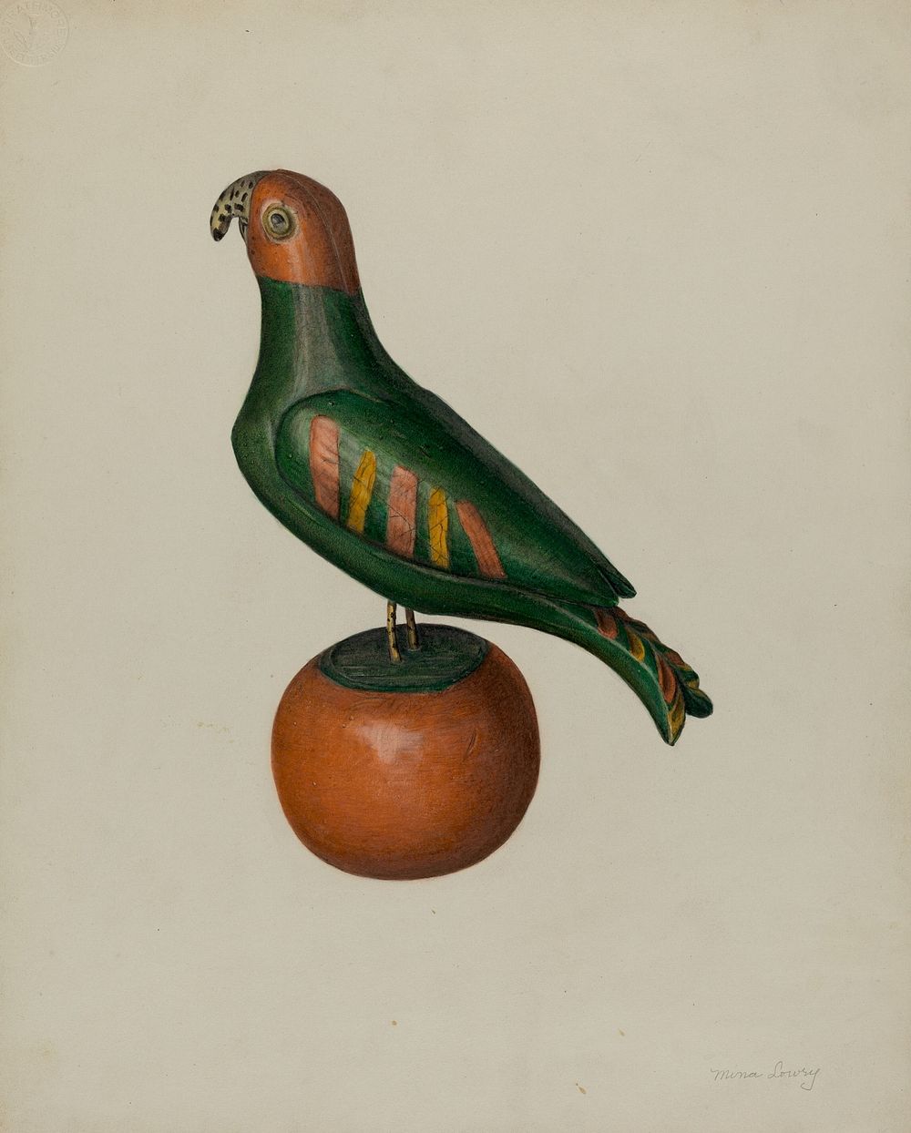 Pa. German Parrot (1935&ndash;1942) by Mina Lowry.  