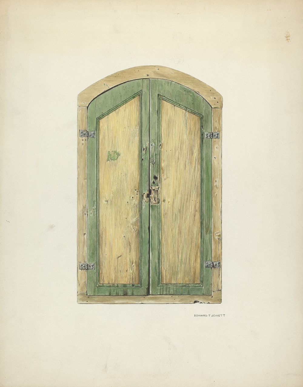 Painted Wooden Shutter (1937) by Edward Jewett .  