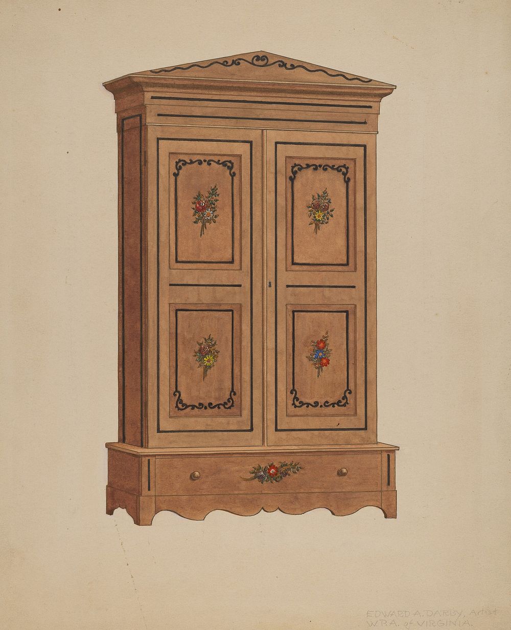 Painted Wardrobe (1935–1942)  by Edward A. Darby.  