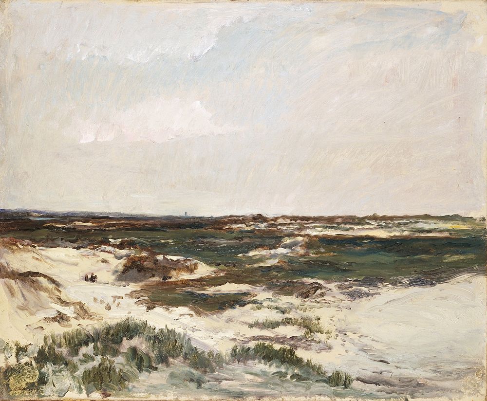 The Dunes at Camiers (1871) painting in high resolution by Charles-Fran&ccedil;ois Daubigny.  