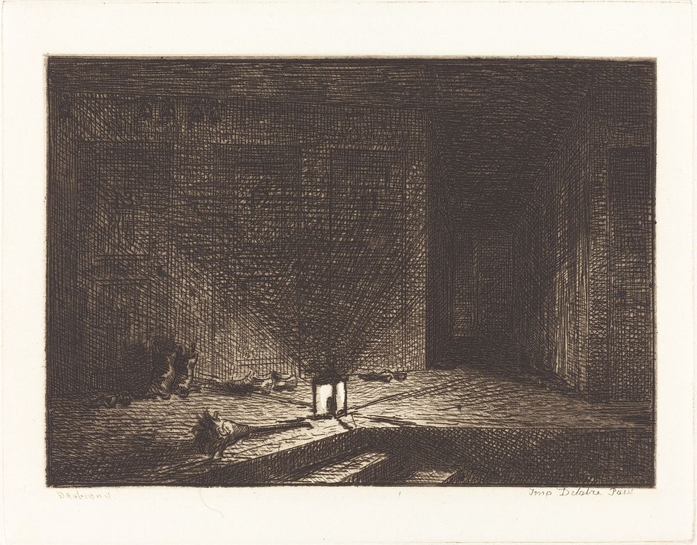 Interior of an Inn (Interieur d'une auberge) (1862) print in high resolution by Charles-Fran&ccedil;ois Daubigny. 