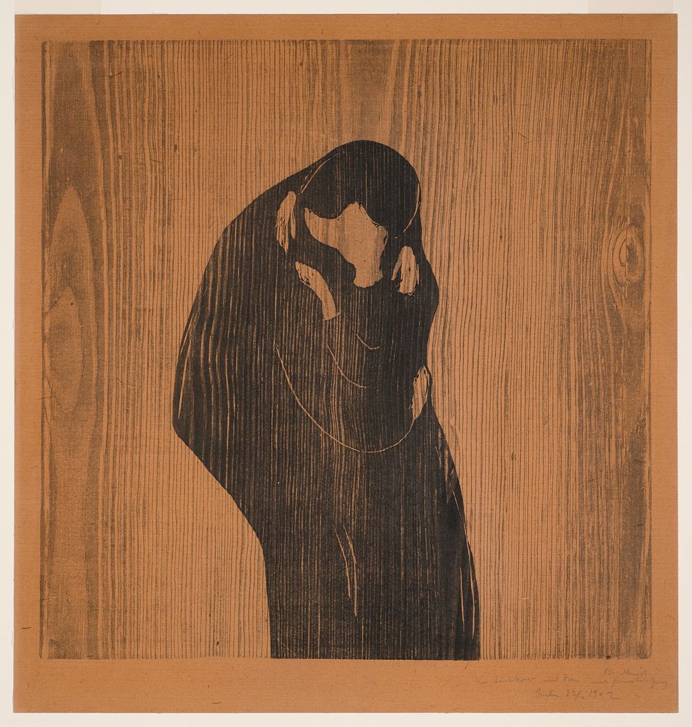 Edvard Munch's The Kiss IV (1902) famous print.  