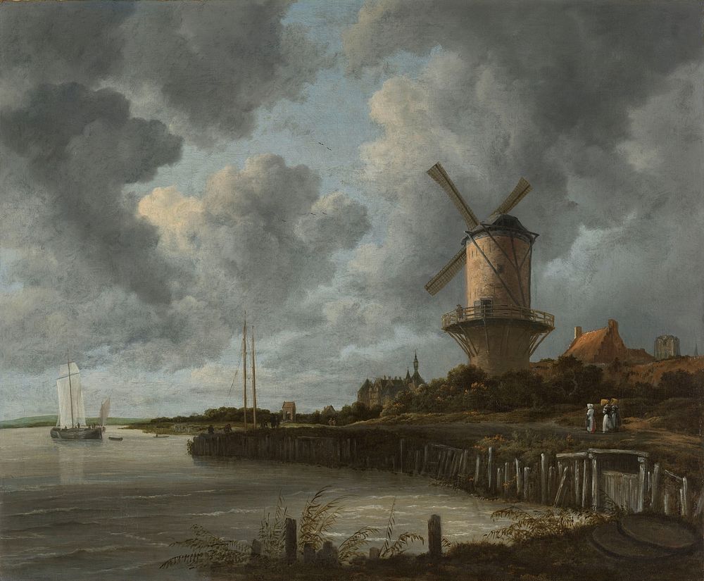Jacob Isaacksz van Ruisdael's De molen bij Wijk bij Duurstede (ca. 1668 - ca. 1670) famous painting.  