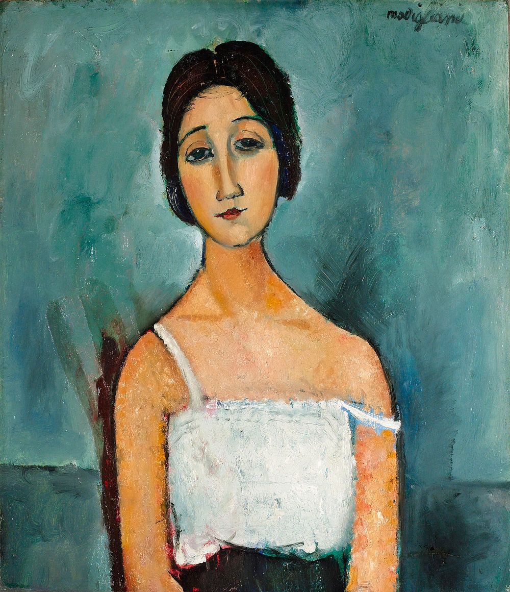 Amedeo Modigliani's Christina (ca. 1916) famous painting. Original from Wikimedia Commons. 