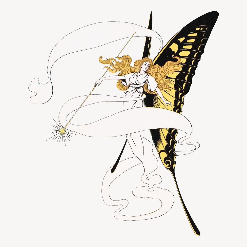 The Waterbury, butterfly fairy illustration psd.  Remastered by rawpixel